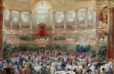 Večeře v Salle des Spectacles ve Versailles, 1854 od Eugene Louis Lami